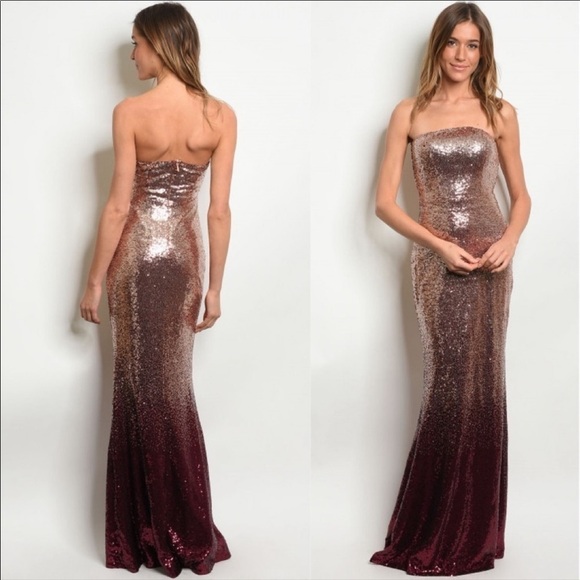 SEQUINED ombré sequined maxi dress - Picture 1 of 9